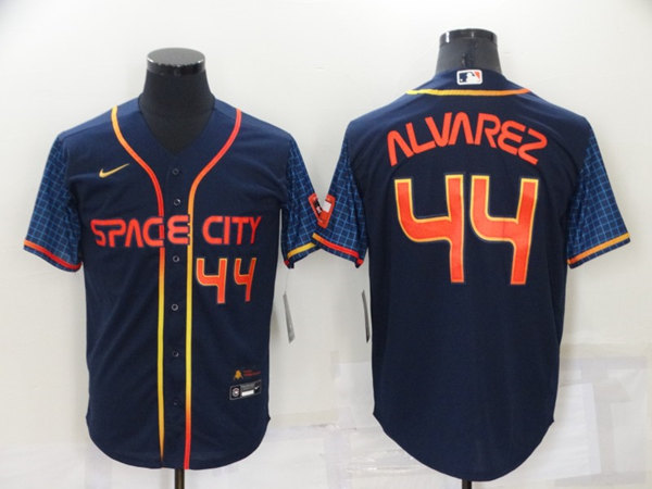 Men's Houston Astros #44 Yordan Alvarez 2022 Navy City Connect Cool Base Stitched Jersey